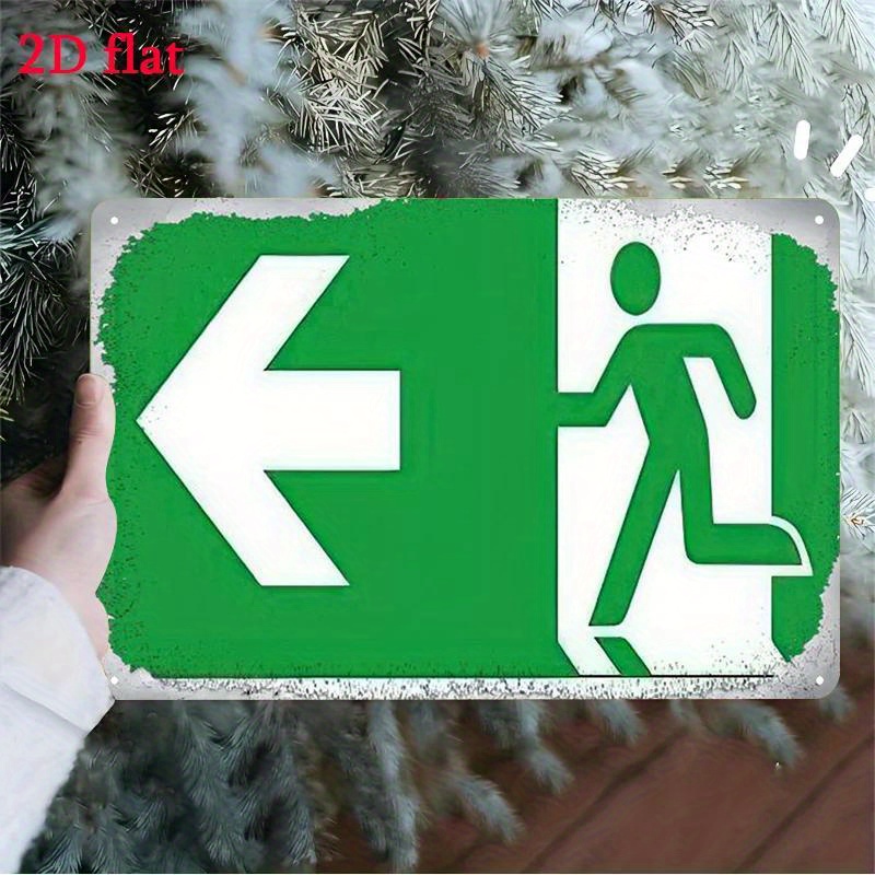 Emergency Exit Sign - Metal Acil Çıkış Levhası - Yeşil