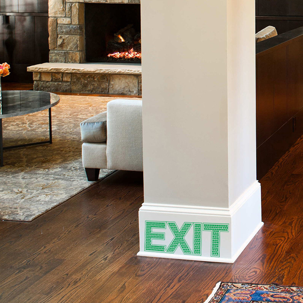 Emergency Exit Sign - Karanlıkta Parlayan Güvenlik İşareti Duvar Çıkartması