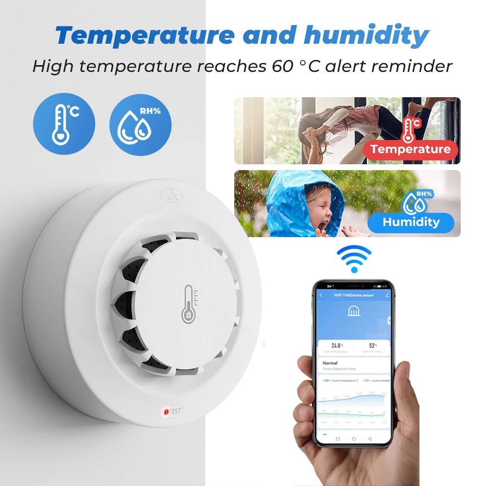 Tuya Wifi BT İki Bağlantılı Du - Smoke Detector Interconnected incelemesi ve fiyatı